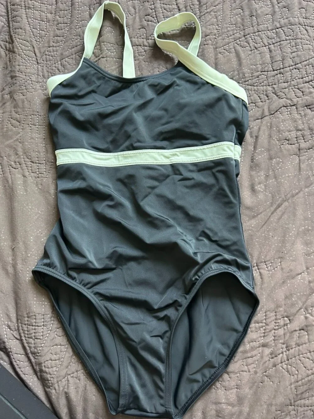 Black and mint leotard